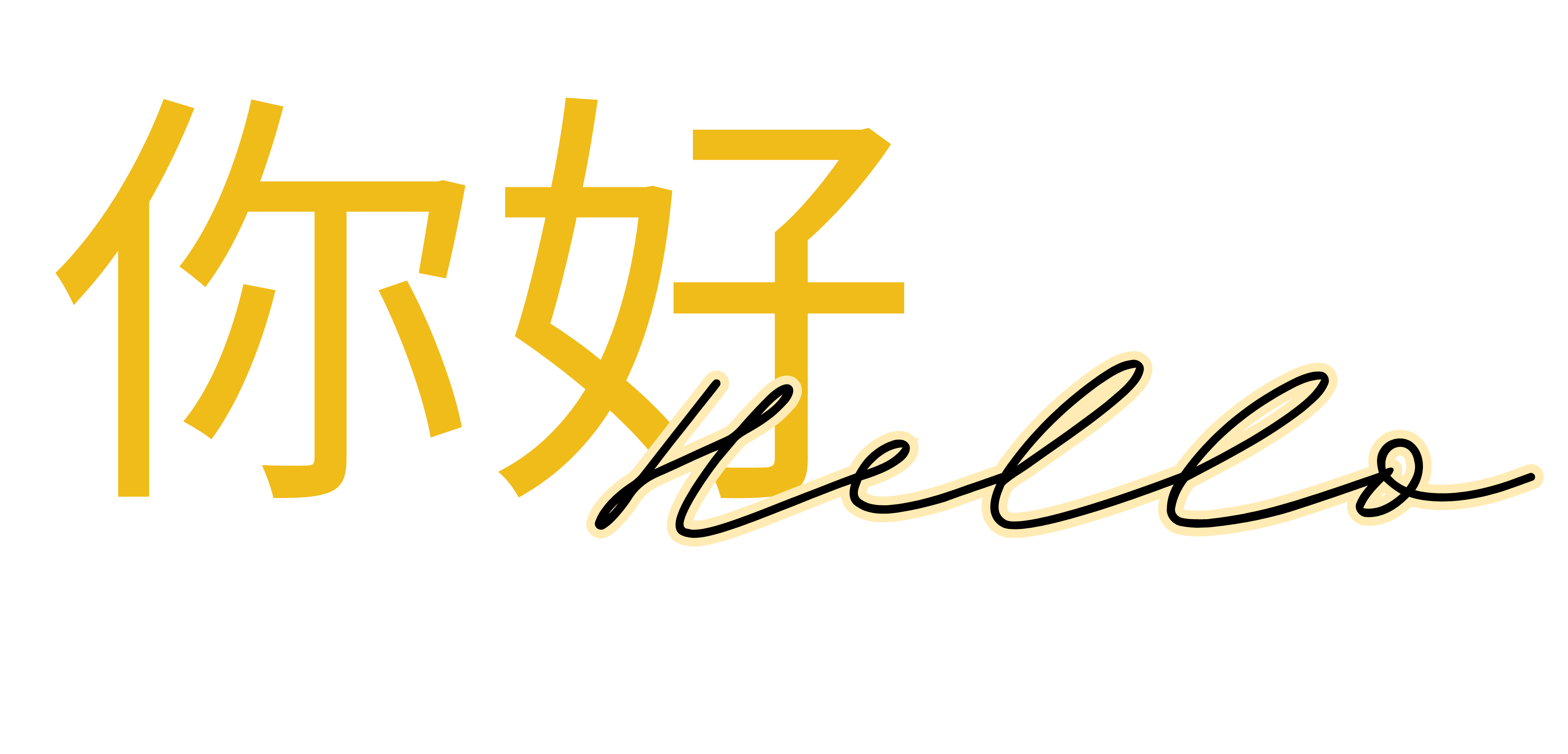 Hello words transparent